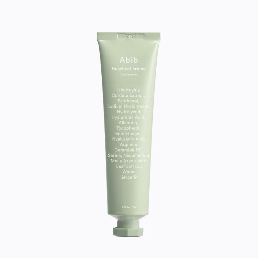 Abib Heartleaf Creme Calming Tube 75ml — soft mint tube with flip-top cap