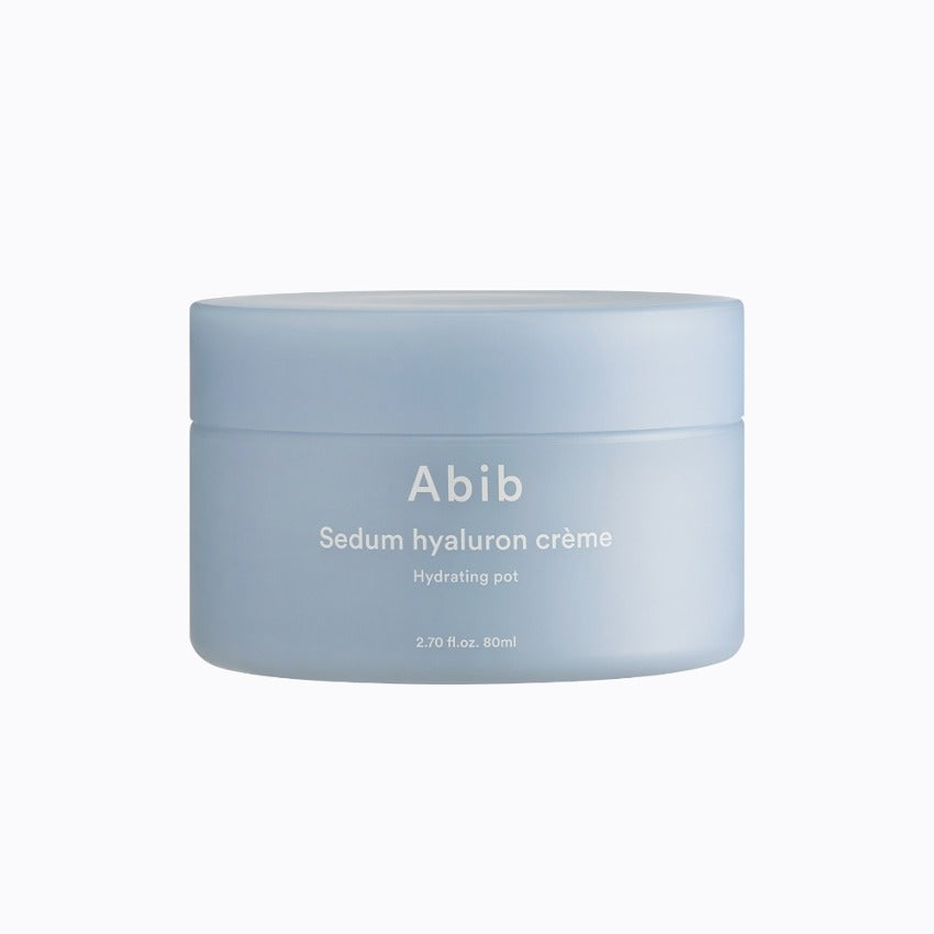Abib Sedum Hyaluron Creme Hydrating Pot 80ml — wide-mouth cream jar with lid removed