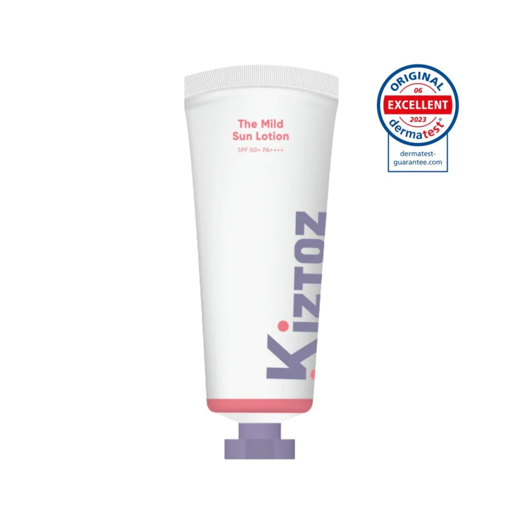 KIZTOZ The Mild Sun Lotion 80ml — pump bottle front view on white background