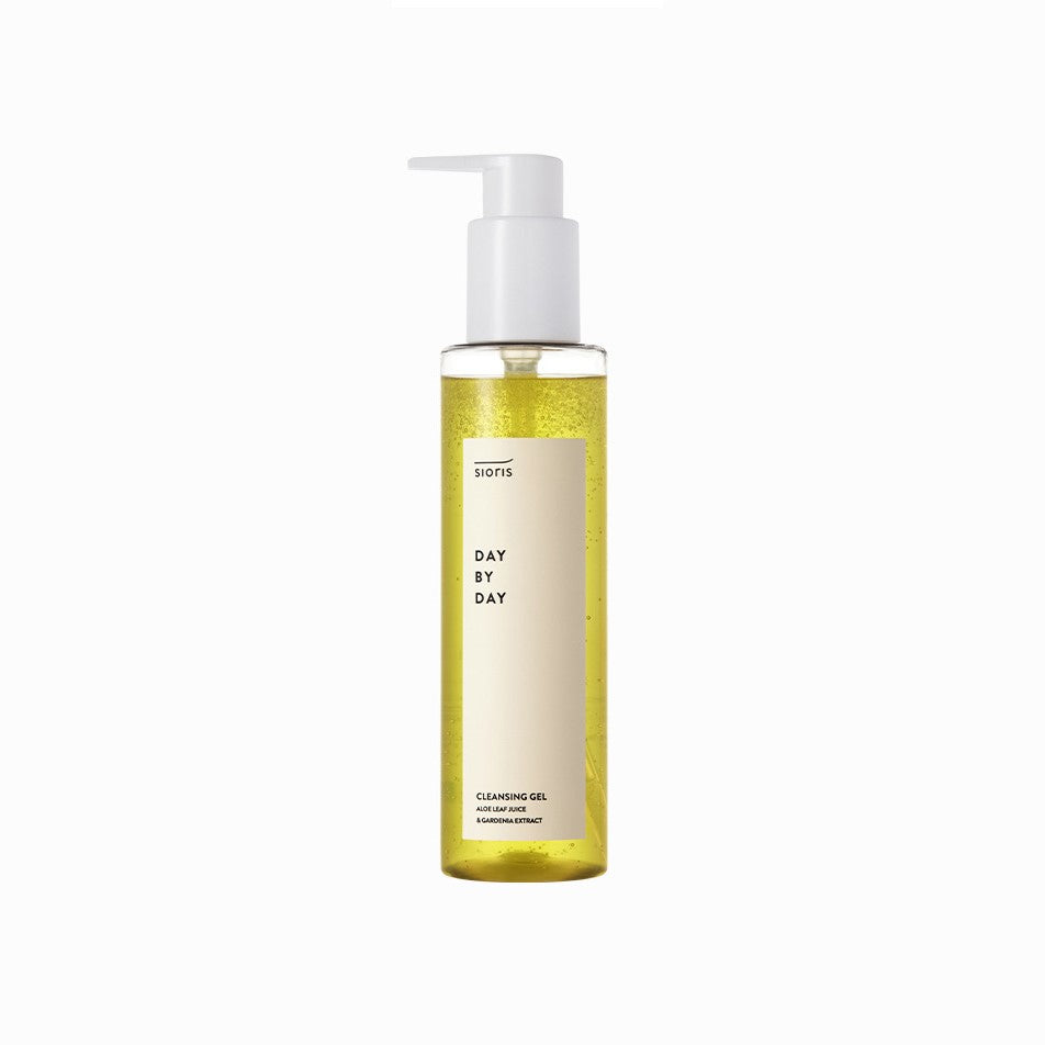 Sioris Day by Day Cleansing Gel 150ml — pump bottle with botanical illustration label