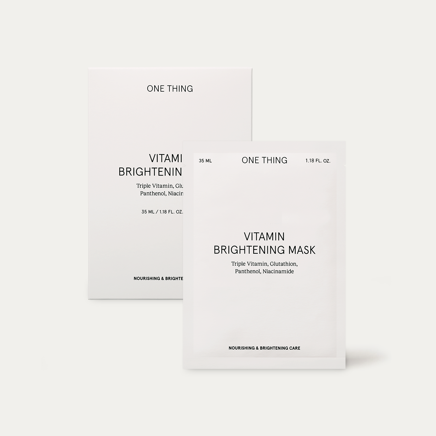 Onething Vitamin Brightening Mask 35ml 5pcs — orange and white mask packaging set