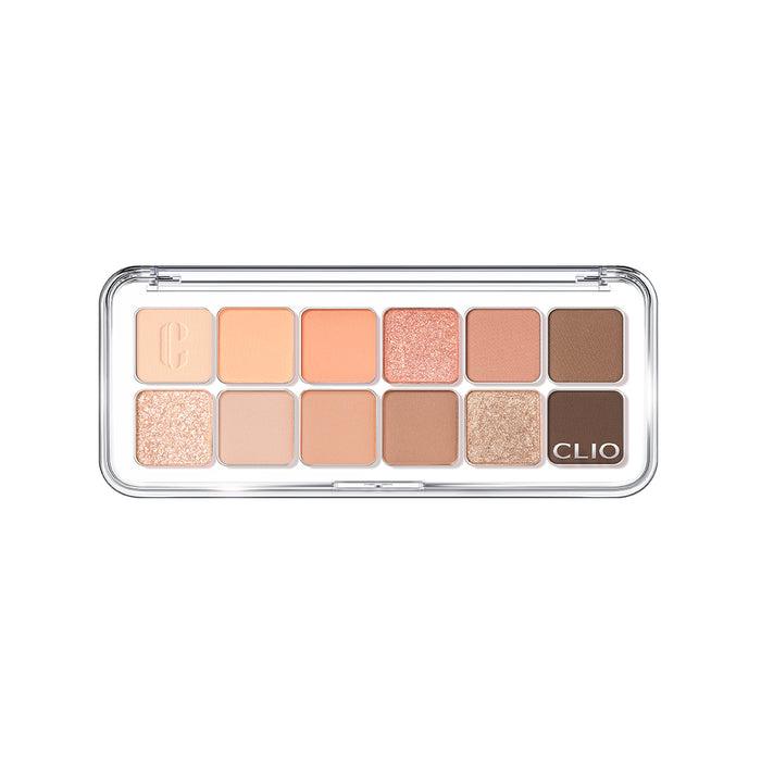 Clio Pro Eye Palette Air 7.2g No.1 Coral Studio — slim palette open showing coral and warm shade pans