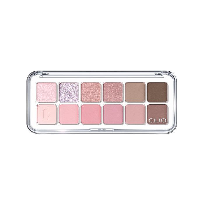 Clio Pro Eye Palette Air 7.2g No.4 Pink Pairing — slim palette open with pink and neutral shadow pans