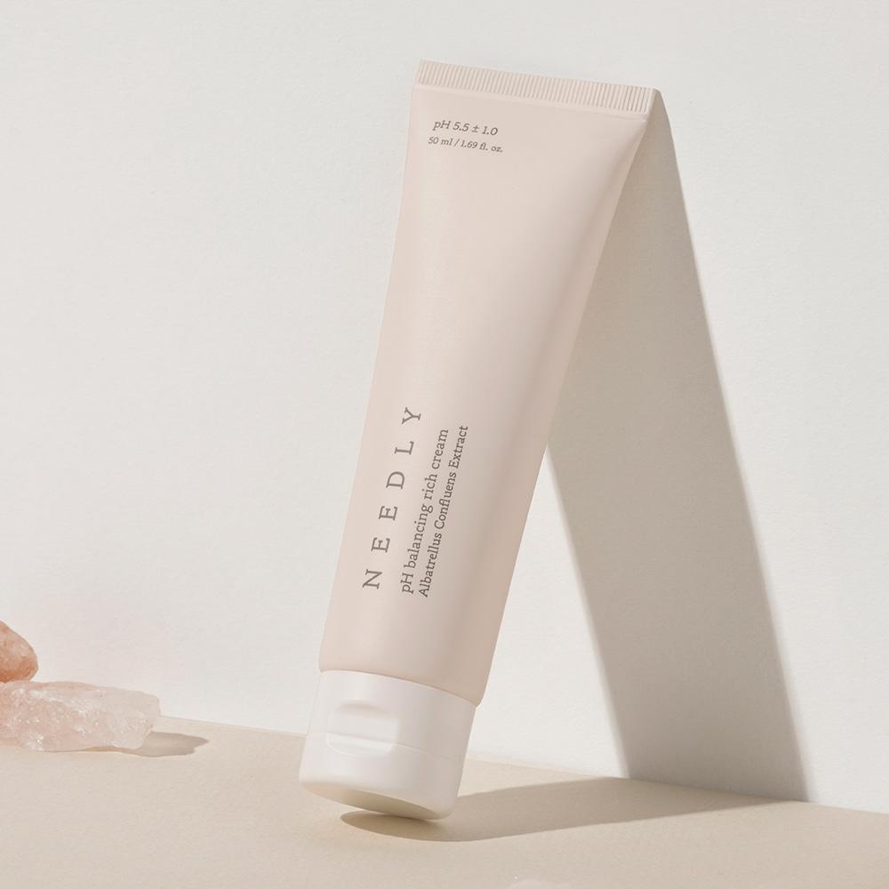 Needly pH Balancing Rich Cream 50ml — compact jar with cream texture on white background