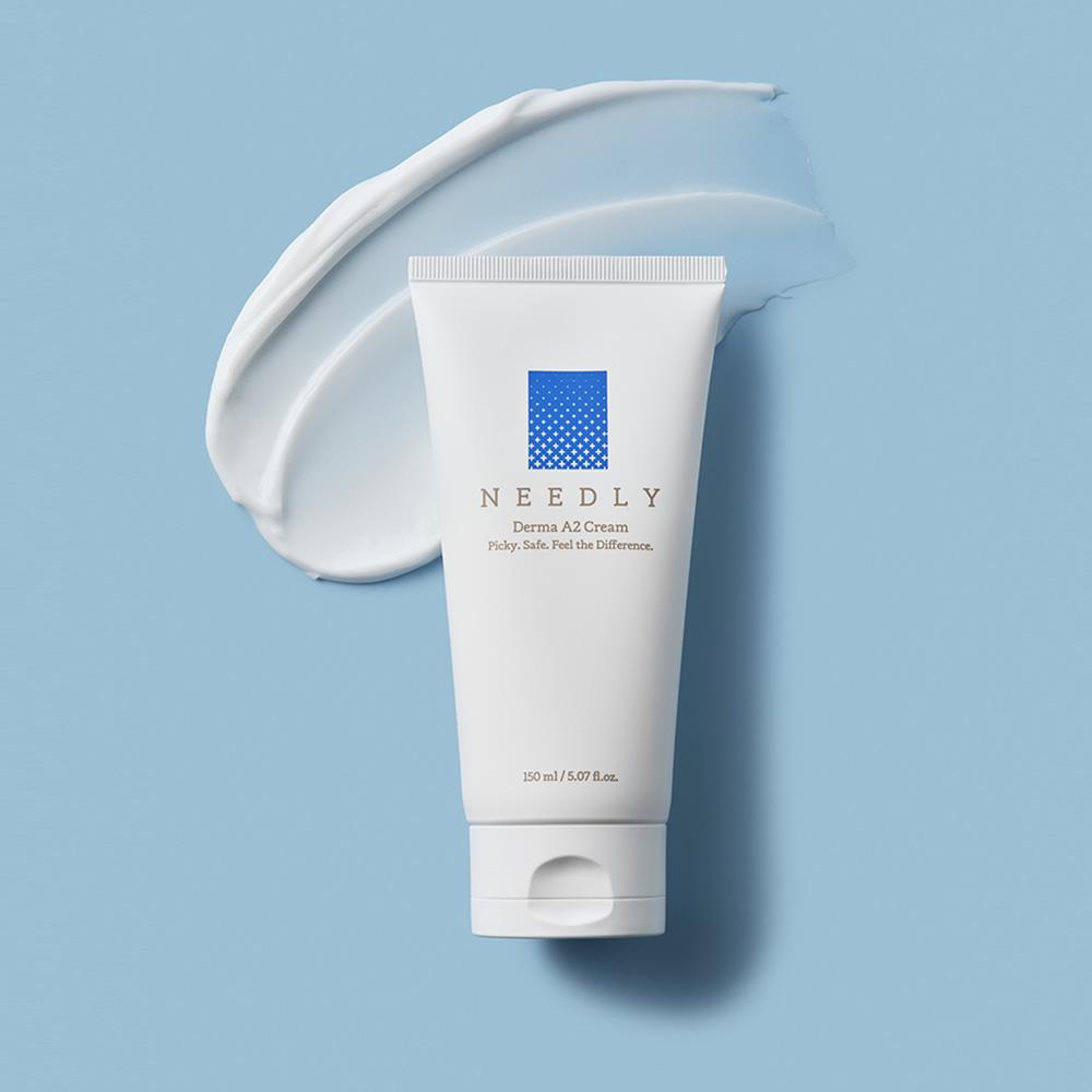 Needly Derma A2 Cream 150ml — jar with lid and cream texture visible on white surface