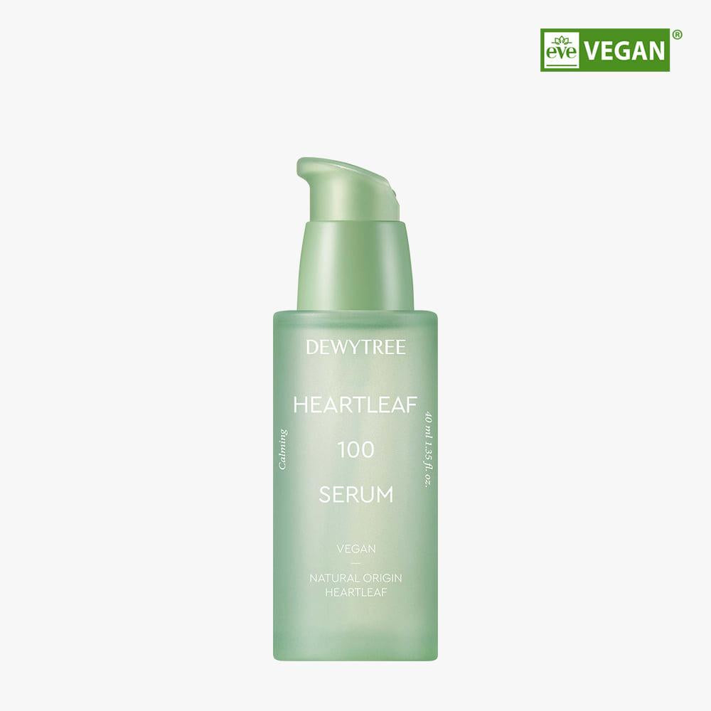 Dewytree Heartleaf 100 Serum 40ml — slim dropper bottle with green heartleaf label, front view