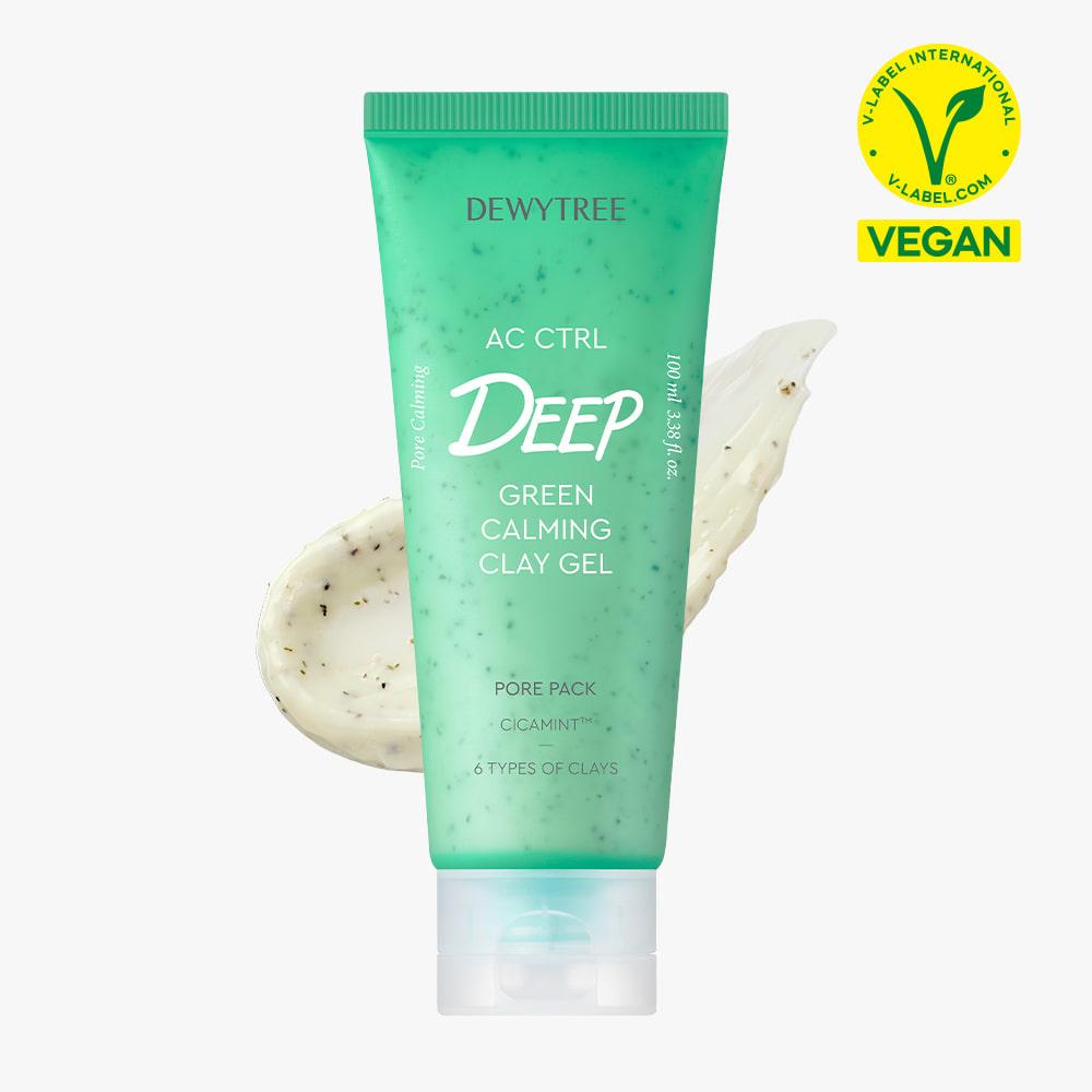 Dewytree AC Ctrl Deep Green Calming Clay Gel Pore Pack 100ml — green tube, front view
