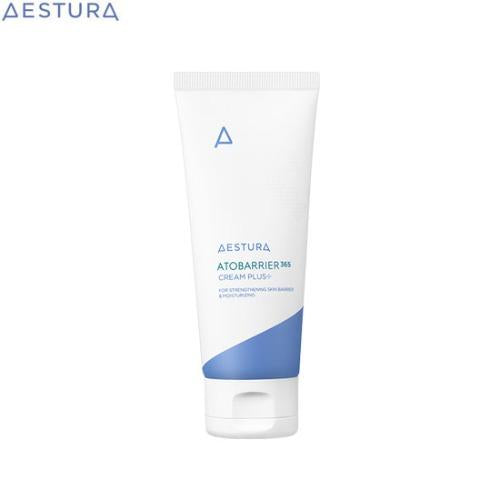 Aestura Atobarrier 365 Cream Plus 90ml — white tub with blue cap on marble surface