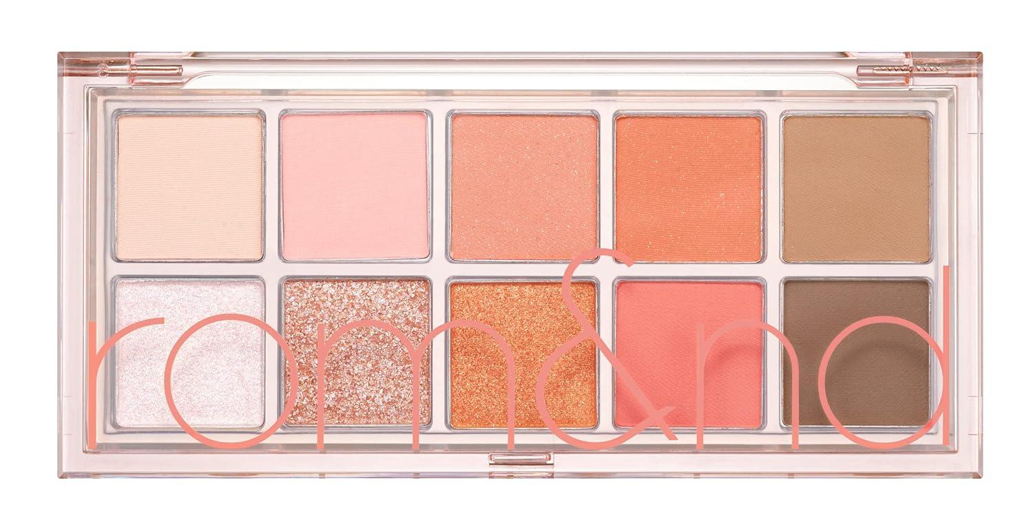ROMAND Better Than Palette 6g Peach Dahlia Garden — open palette showing peach and brown shadow shades