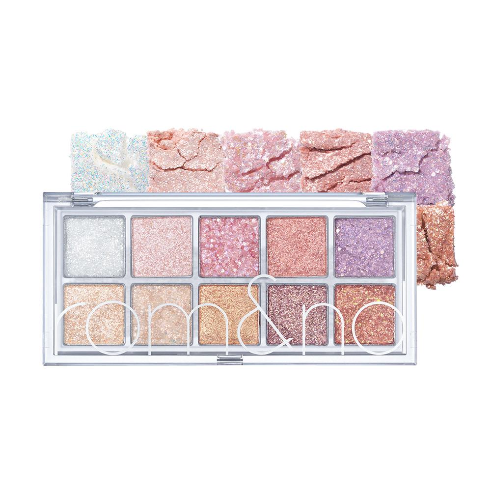 ROMAND Better Than Palette 6g Secret Garden — open eyeshadow palette showing light glitter and matte shades