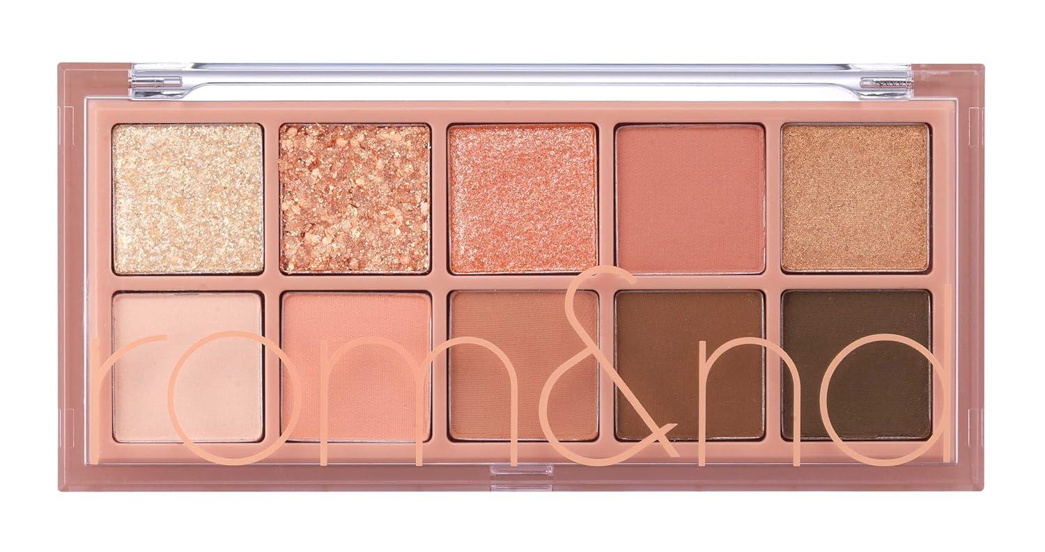 ROMAND Better Than Palette 6g Pampas Garden — open palette with warm coral and beige eyeshadow shades