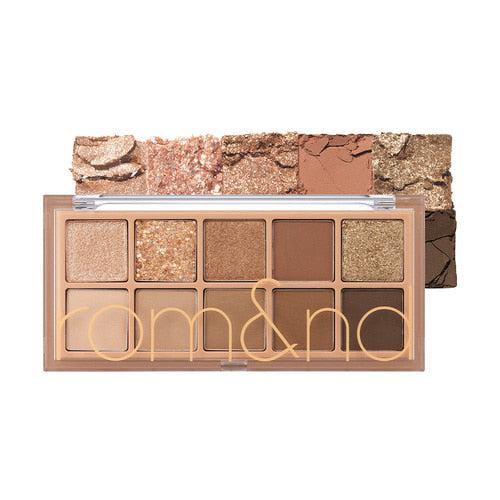 ROMAND Better Than Palette 6g Mahogany Garden — open palette showing brown and gold glitter eyeshadows