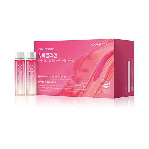 VitalBeautie Super Collagen 28 Vials — shot vial box with open vial displayed
