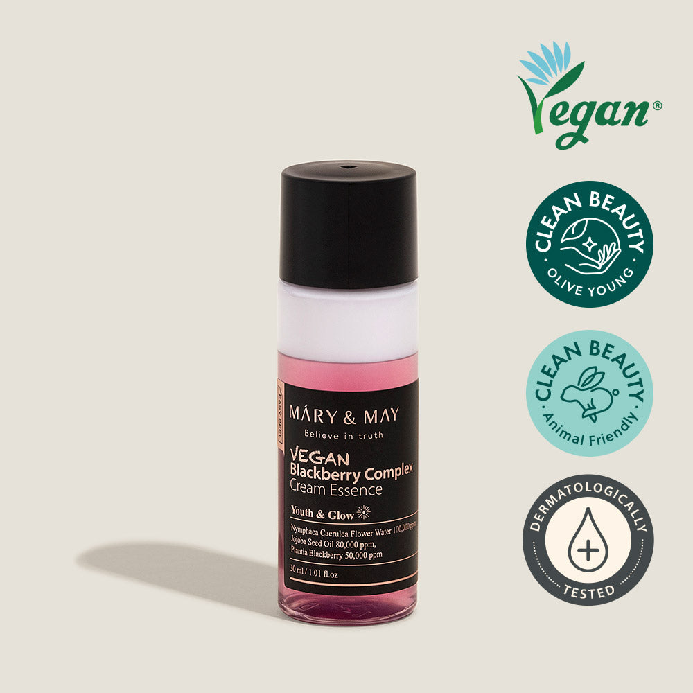 Mary&May Blackberry Complex Cream Essence 30ml — small two-layer bottle, travel miniature size
