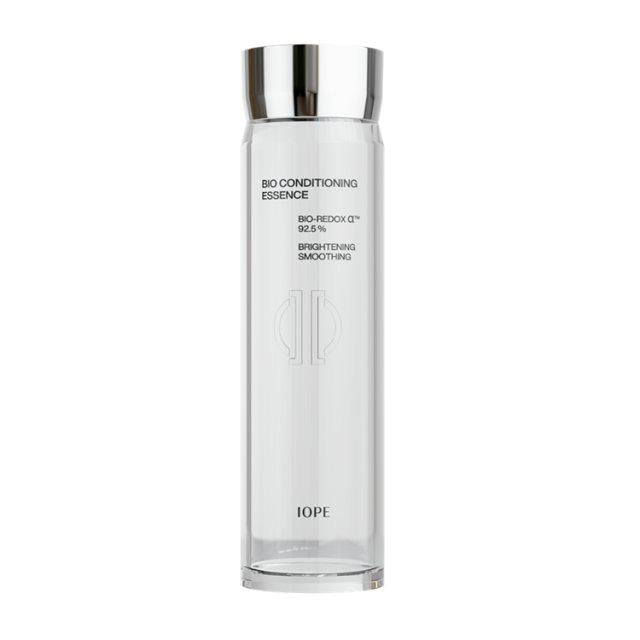IOPE Bio Essence Conditioning 168ml — clear glass bottle with dropper on clean background