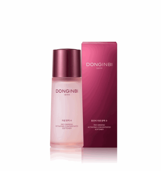 Donginbi Red Ginseng Activating Concentrated Softener 70ml — deep red toner bottle with gold cap