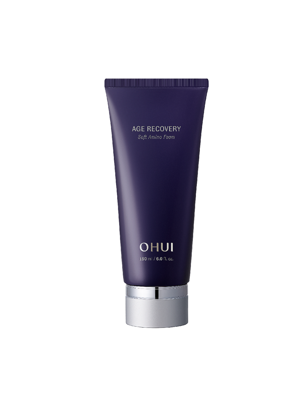 Ohui Age Recovery Soft Amino Foam 180ml — white pump bottle with beige label, front view