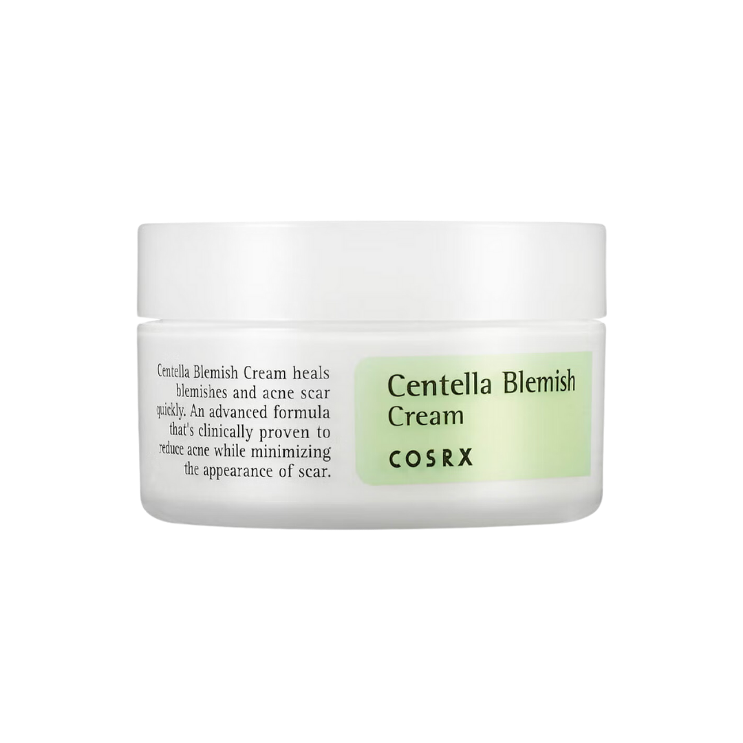 COSRX Centella Blemish Cream 30ml — small white jar with centella leaf graphic on lid