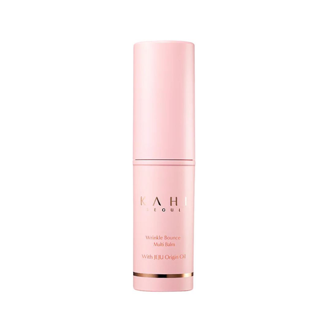 KAHI Wrinkle Bounce Multi Balm 9g — gold balm stick twisted open on white surface