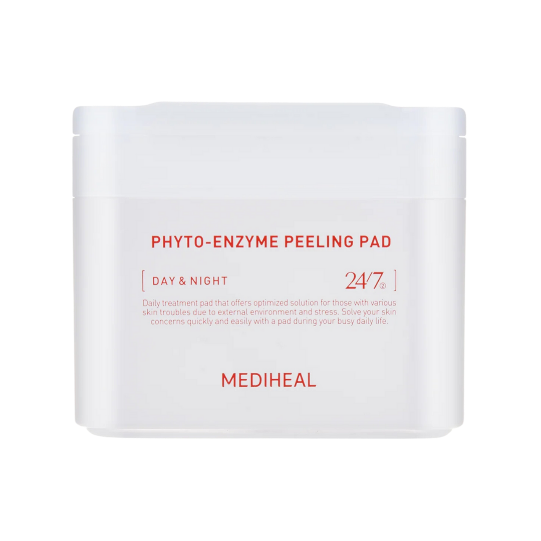 Mediheal Phyto-Enzyme Peeling Pad 90ea — tub of dual-sided exfoliating pads with lid