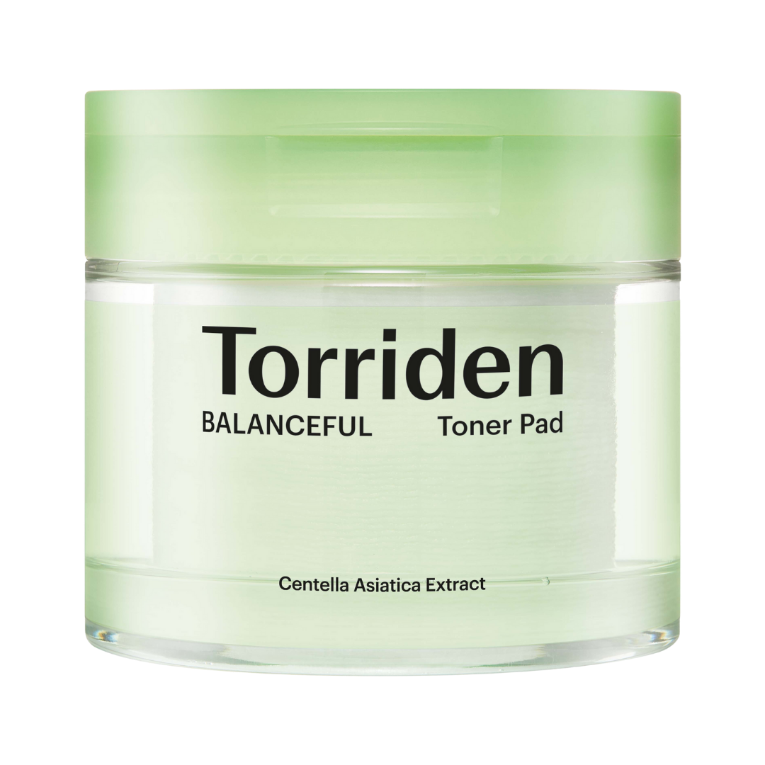 Torriden Balanceful Cica Toner Pad 60pcs — tub with embossing pads and green cica packaging