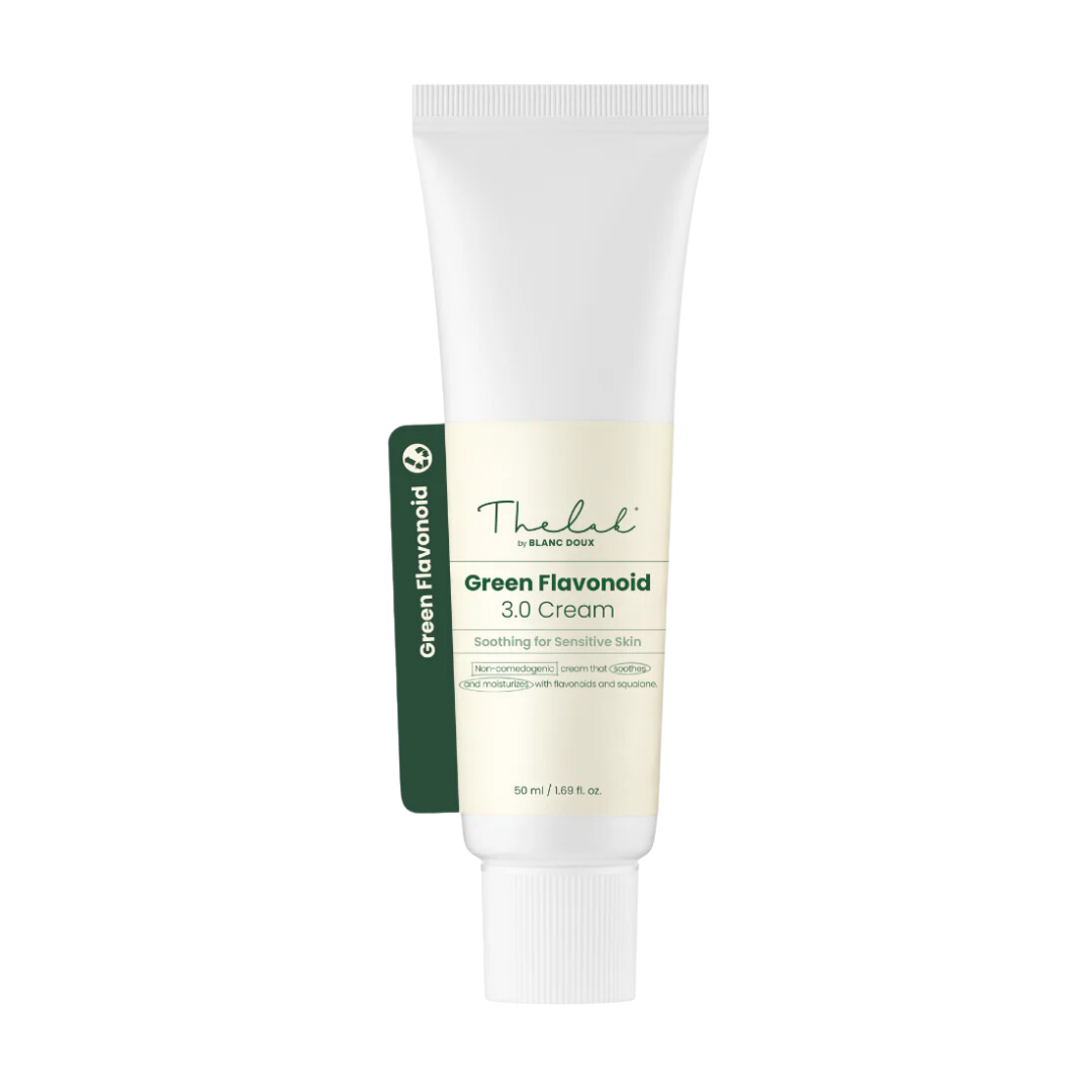 THE LAB by BLANC DOUX Green Flavonoid 3.0 Cream 50ml — white jar with green label and twist-off lid on white background
