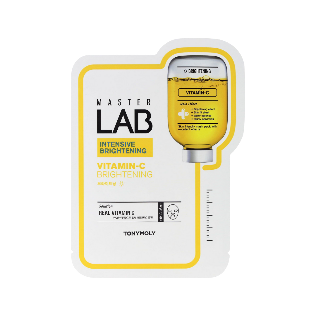 TONYMOLY Master Lab Vitamin C Sheet Mask 1pc — yellow-toned mask pouch front view