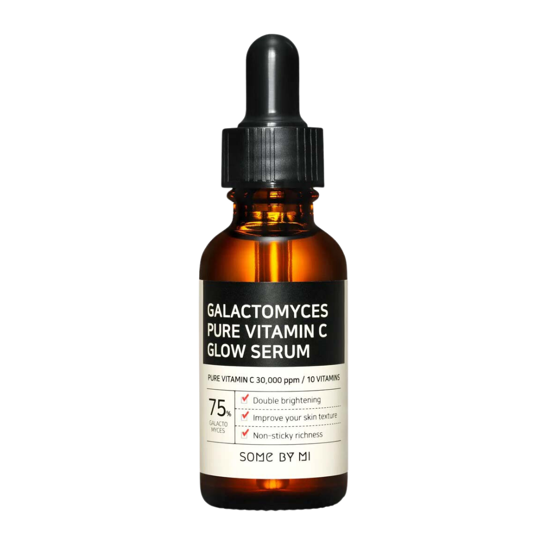 SomeByMi Galactomyces Pure Vitamin C Glow Serum 30ml — yellow bottle with dropper cap on white background