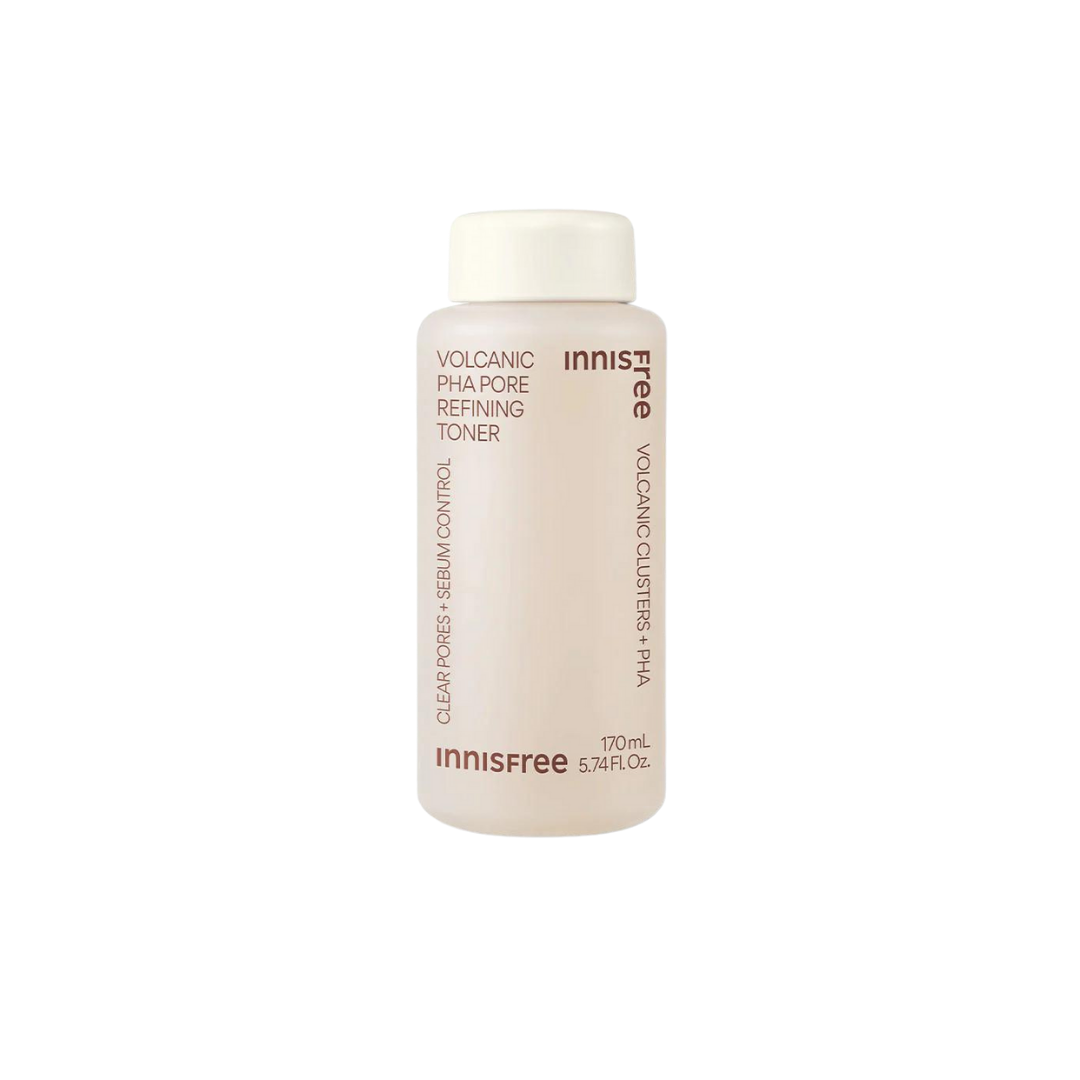 Innisfree Volcanic PHA Pore Refining Toner 170ml — two-phase bottle showing powder and water layers