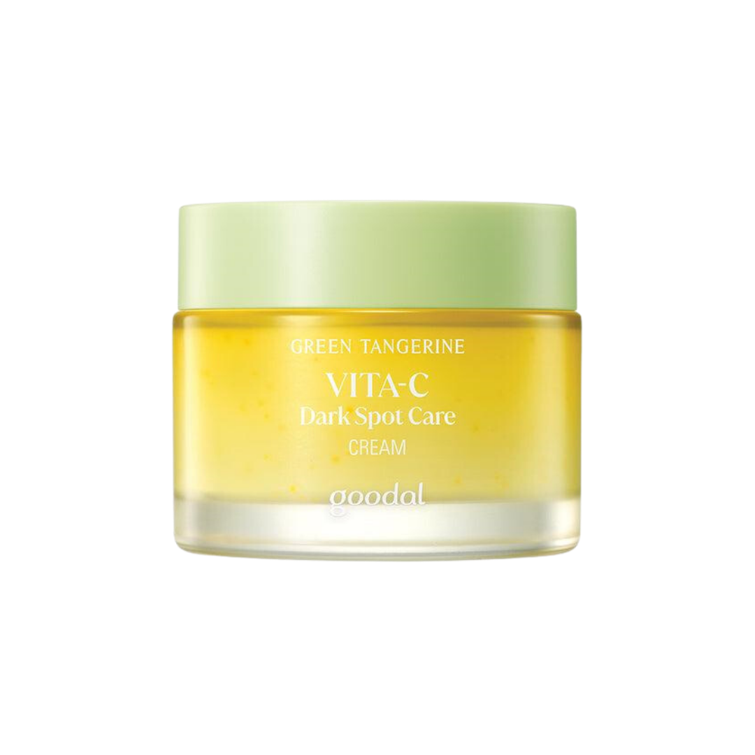 GOODAL Green Tangerine Vita C Dark Spot Cream 75ml — frosted jar with orange label, front view