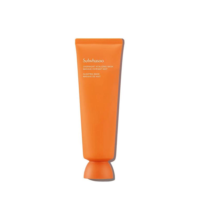 Sulwhasoo Overnight Vitalizing Mask 120ml — wide-mouth glass jar with red lid and gold label on white surface