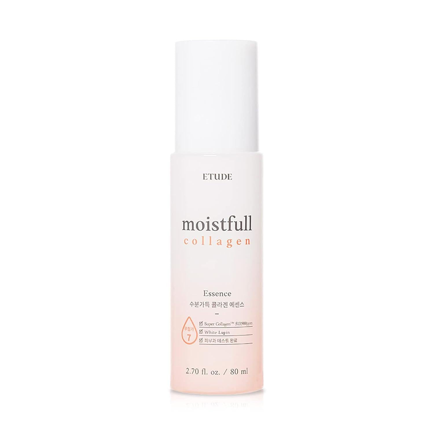 EtudeHouse Moistfull Collagen Essence 80ml — clear bottle showing translucent essence