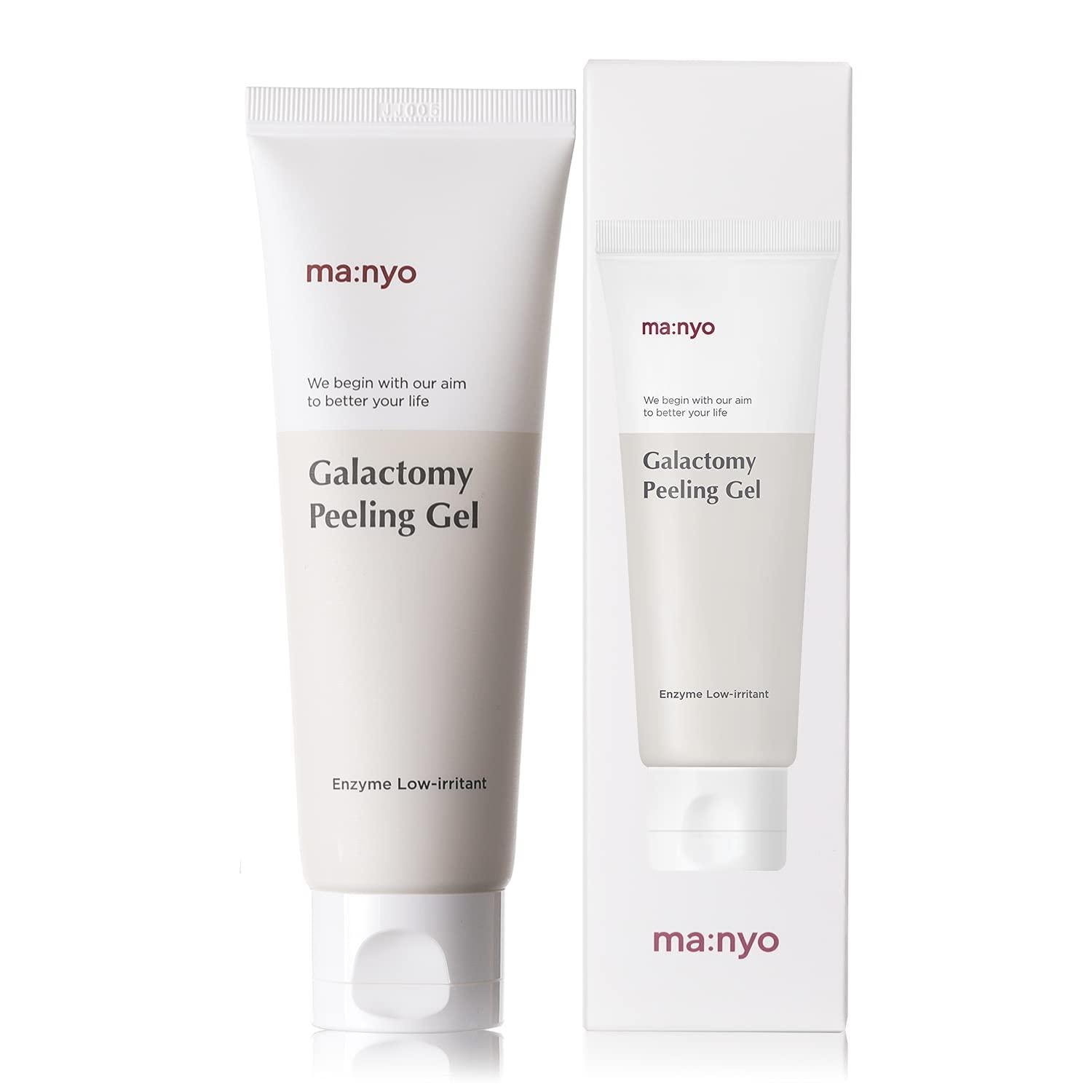 Ma:nyo Galactomy Enzyme Peeling Gel 75ml — clear gel tube with pale gold label