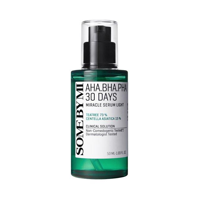 SomeByMi AHA BHA PHA 30 Days Serum Light 50ml — clear pump bottle with mint label