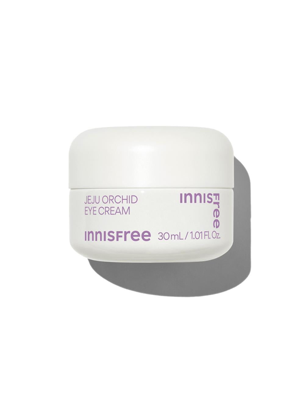 Innisfree Jeju Orchid Eye Cream 30ml — small purple jar with gold lid on white background