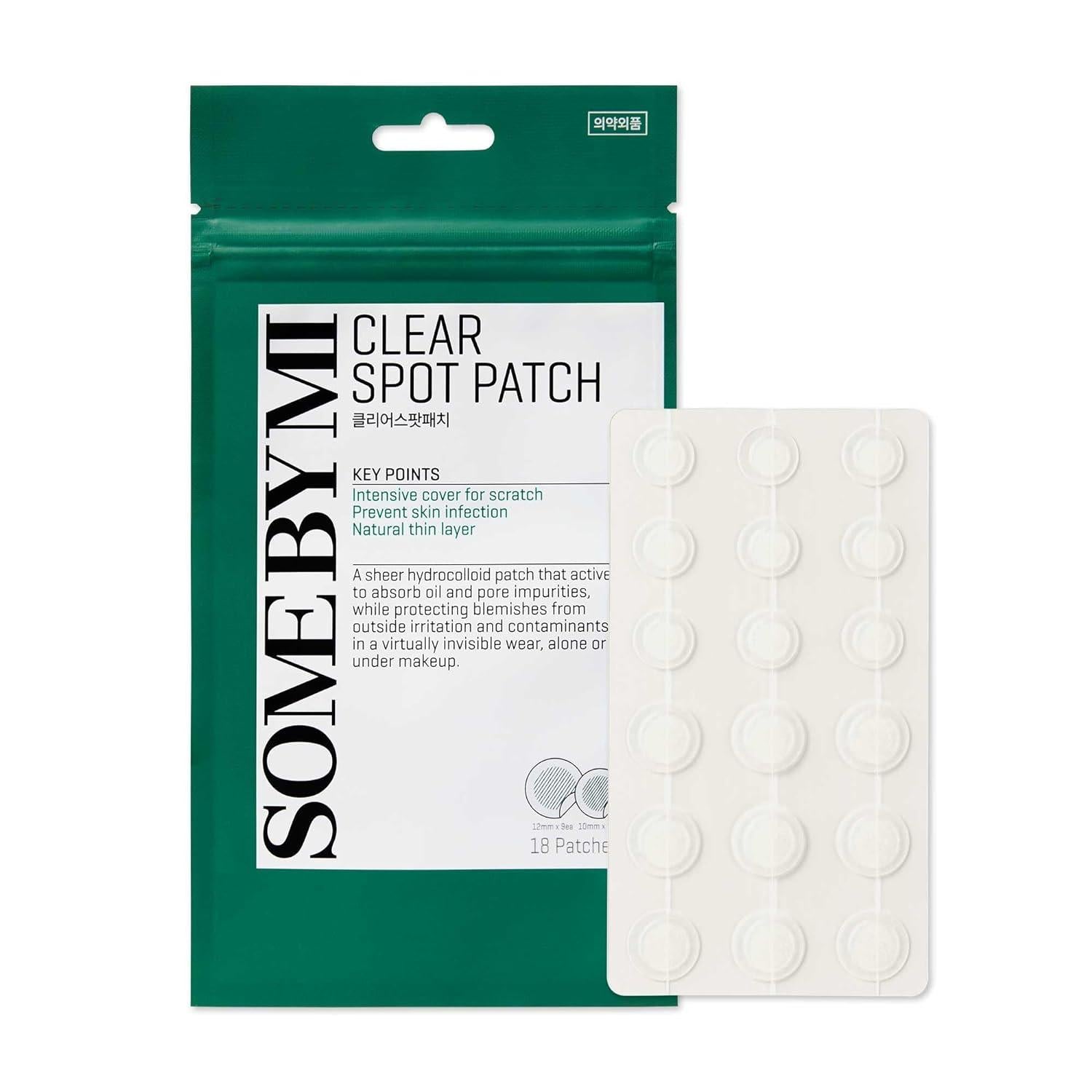 SomeByMi Clear Spot Patch — transparent hydrocolloid patches in hygienic zip-back packaging