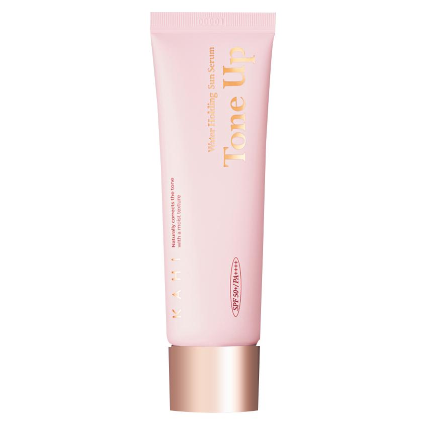 KAHI Water Holding Tone Up Sun Serum SPF 50+ 50ml — serum tube with brightening finish detail