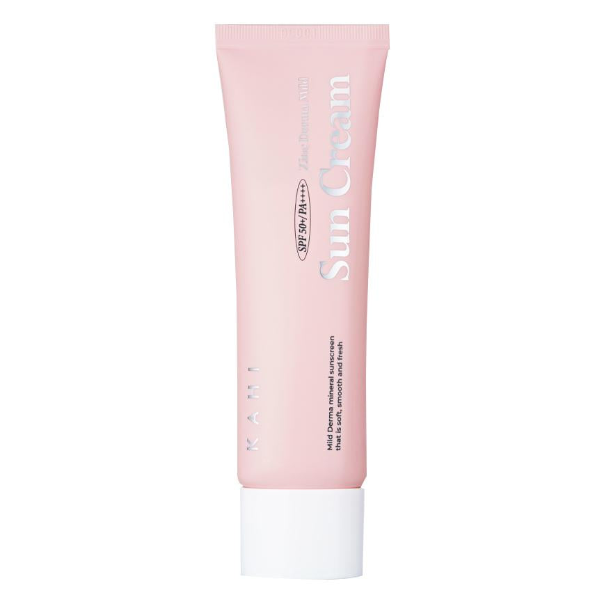 KAHI Zinc Derma Mild Sun Cream SPF 50+ PA++++ 50ml — white tube with mint-green accent on surface