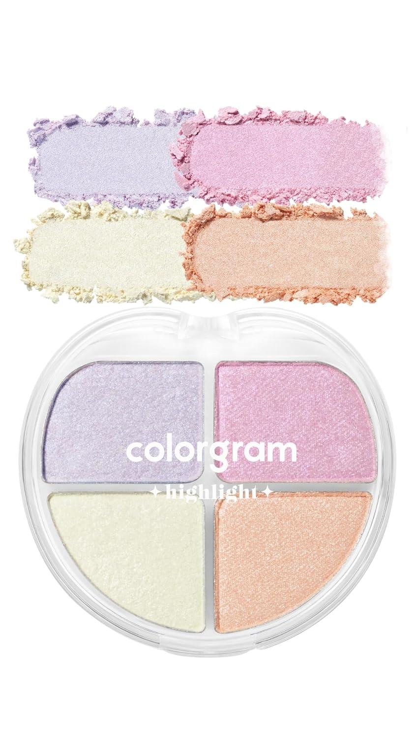 Colorgram Tintory Highlighter Palette 01 Jelly Beam — open palette showing four jelly shades