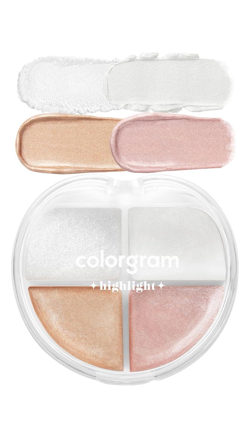 Colorgram Tintory Highlighter Palette 02 Cream Balm — open compact showing four cream balm shades