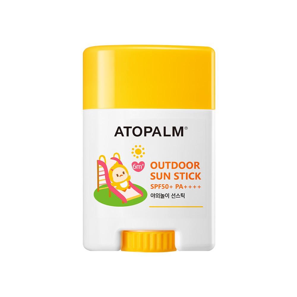 ATOPALM Outdoor Sun Stick SPF50+ PA++++ 21g — white twist-up stick with child-friendly packaging