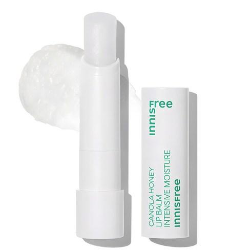 Innisfree Soft Lip Balm Canola Honey 3.5g — twist-up stick balm with yellow label, cap off