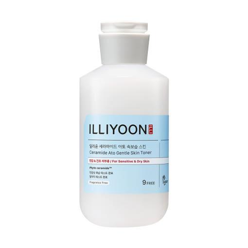 Illiyoon Ceramide Ato Gentle Skin Toner 250ml — white bottle with blue label and pump cap
