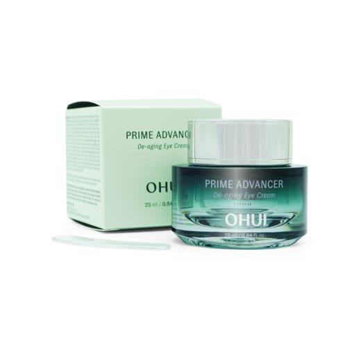 Ohui Prime Advancer De-aging Eye Cream 25ml — jar with gold lid and cream texture
