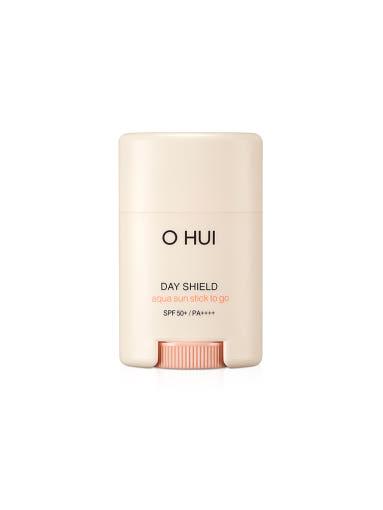 Ohui Day Shield Aqua Sun Stick 14g SPF50+ — twist-up stick with cap on, compact travel size