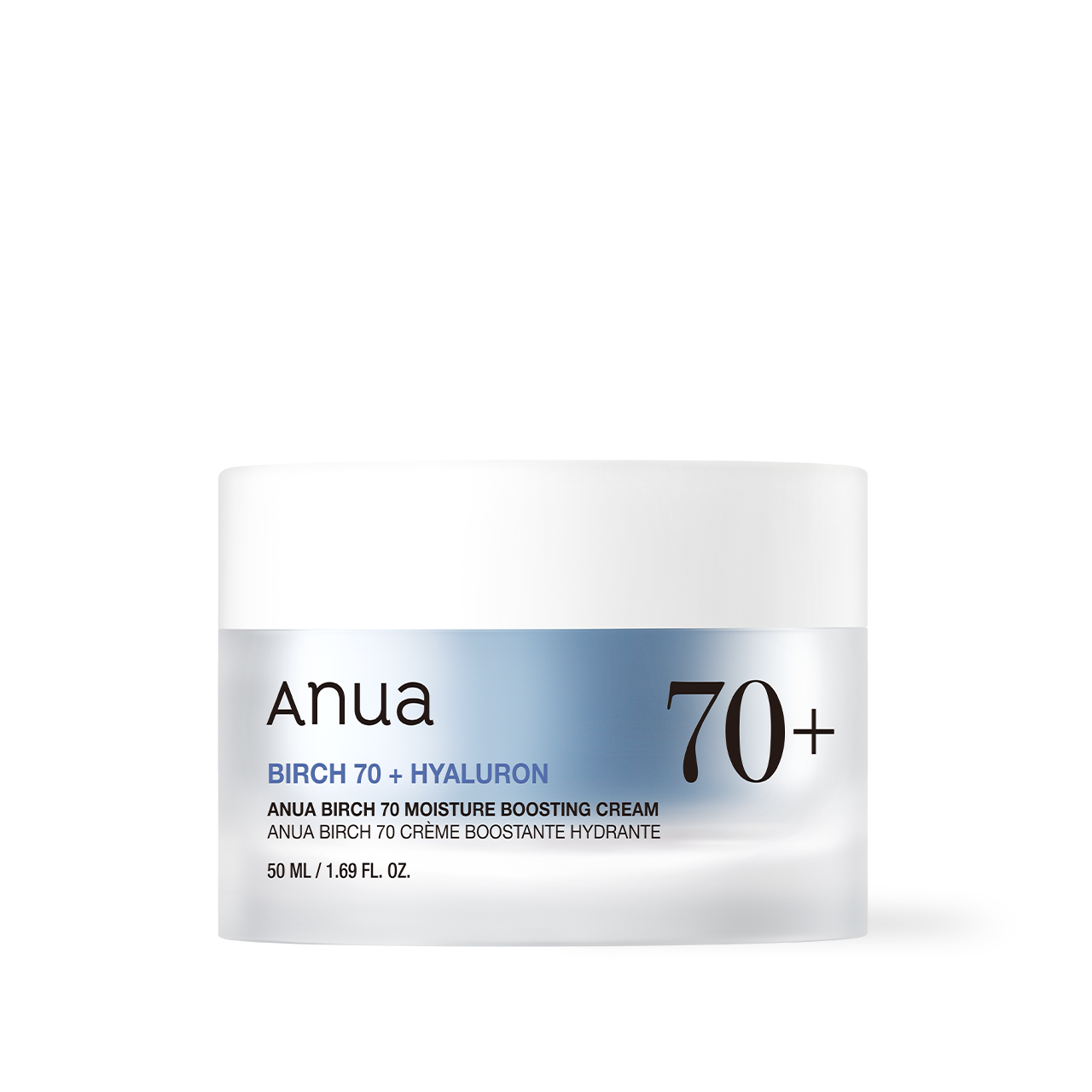 ANUA Birch 70 Moisture Boosting Cream 50ml — white jar with birch bark pattern label