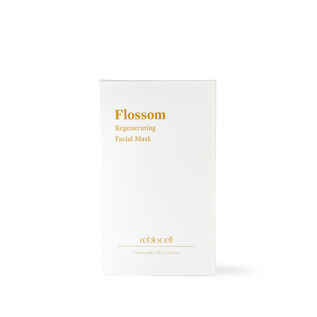 Reblocell Flossom Regenerating EGF Sheet Mask 1ppm — sheet mask pouch on clean background