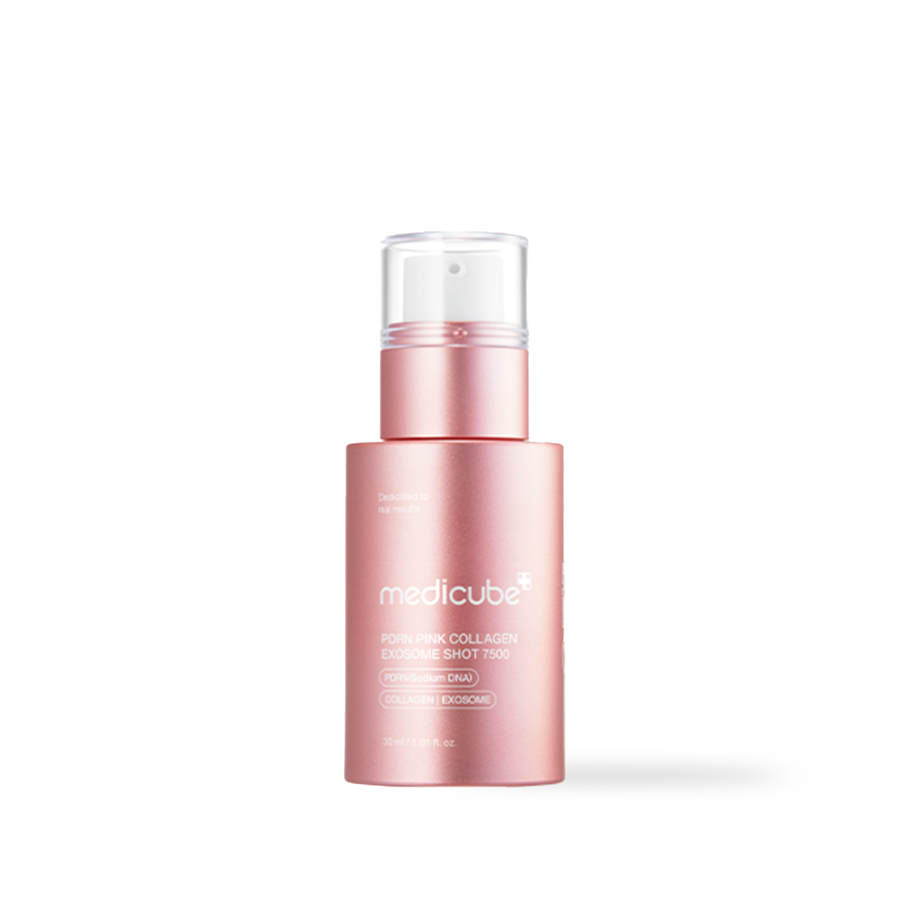 Medicube PDRN Pink Collagen Exosome Shot 7500 30ml — pink vial with precision shot nozzle tip