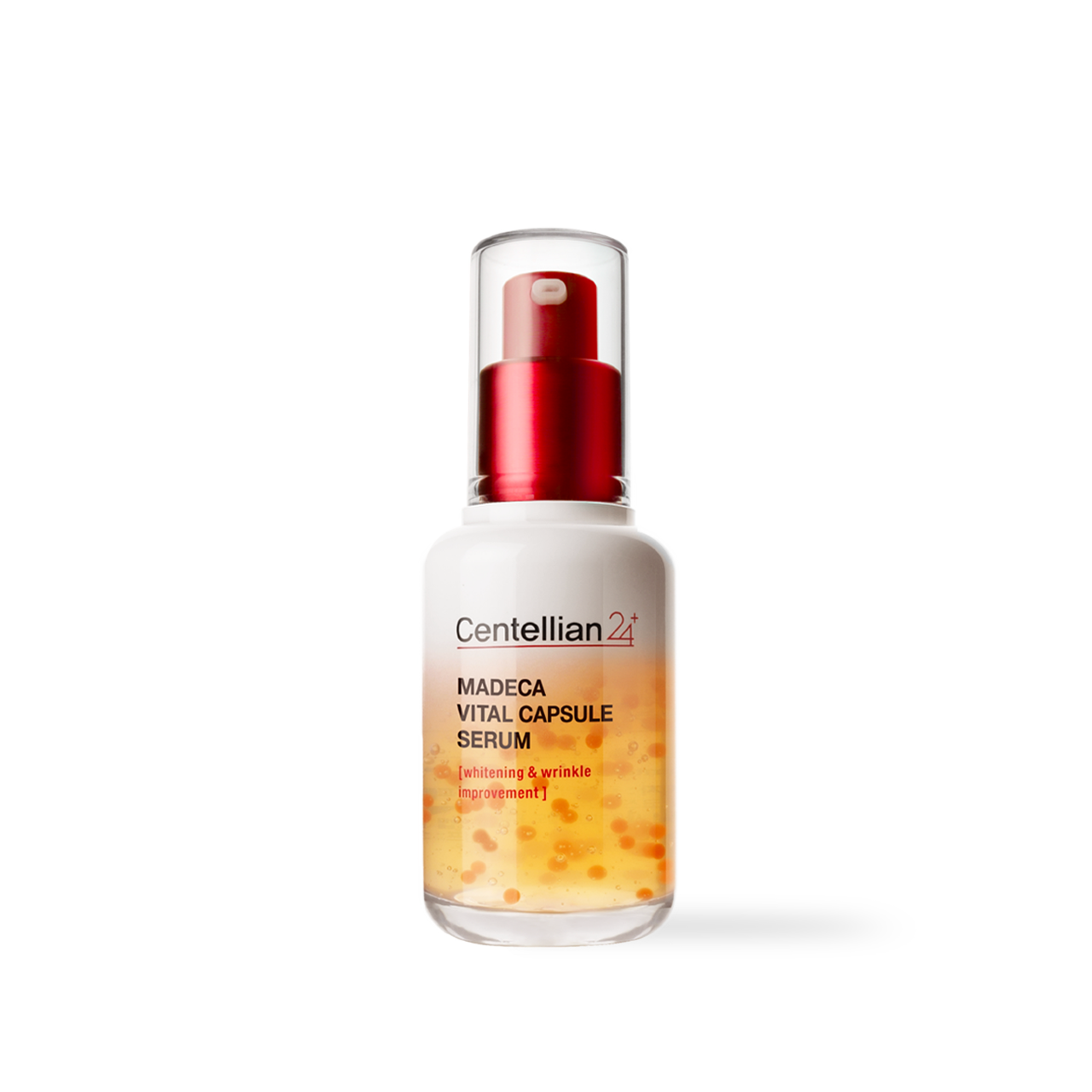 Centellian24 Madeca Vital Capsule Serum 50ml — serum bottle with suspended gold capsules in clear casing
