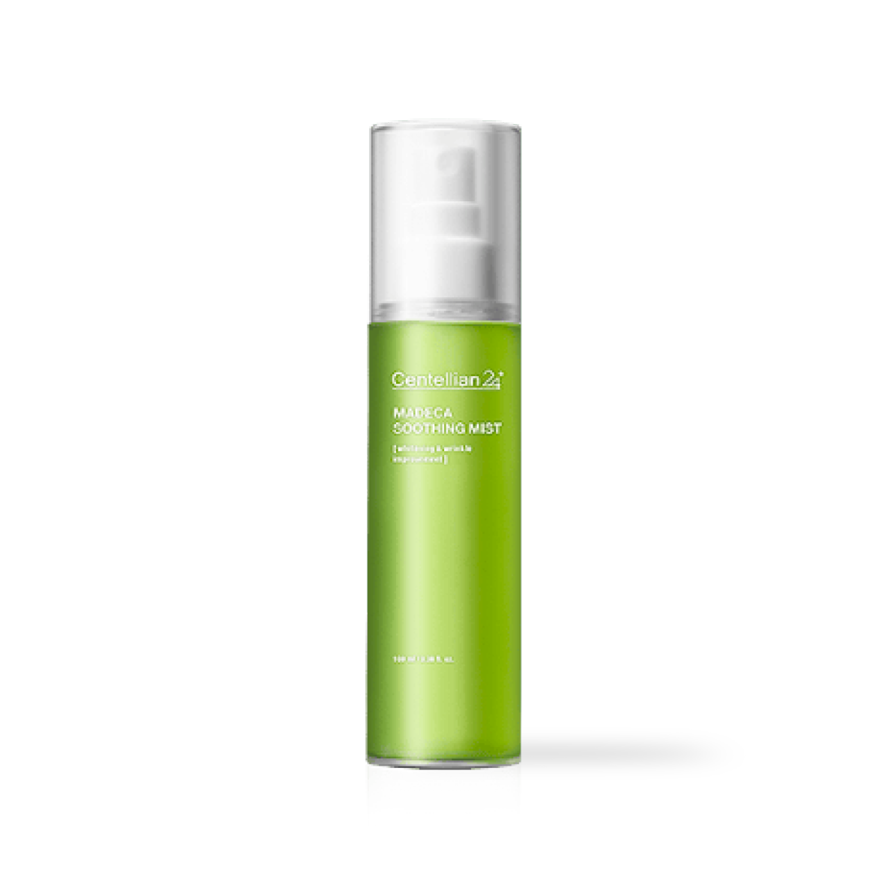 Centellian24 Madeca Soothing Mist 100ml — slim spray bottle with green label and fine-mist nozzle on white background